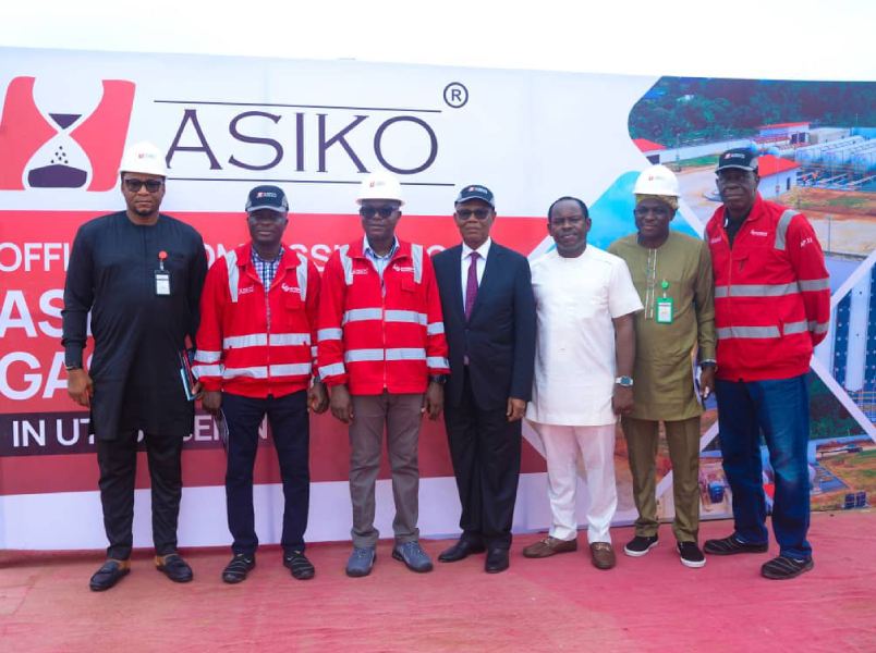  *  L-R: Mogbo C Paul (Fed. Min. of Finance); Busayo Fabunmi (GM Operations, Asiko); Wole Awodunmila (Regional Manager, Asiko); Engr. Alex Ogedegbe (Chairman, Asiko);  Engr. Afam Asuike (Head of Operations, NMDPRA Edo state); Oladipo Ebenezer Olajide (Fed. Min. of Finance) and Abubakar Folami (Executive Director, Asiko) at the official unveiling of Asiko gas plant in Benin City, Edo State.
