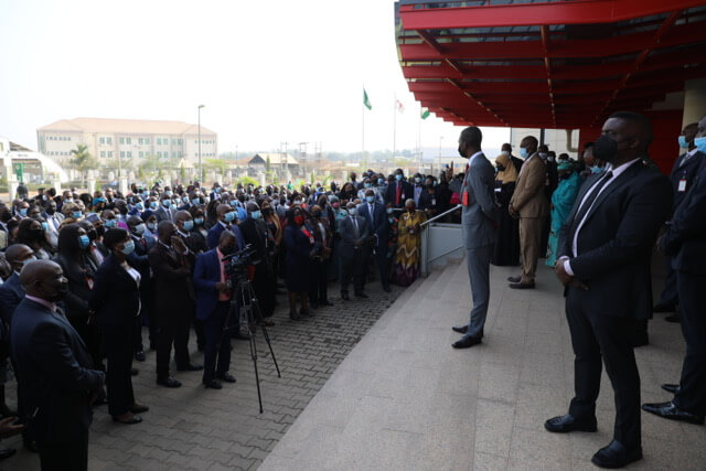 Abdulrasheed Bawa Addressing the EFCC Staff 