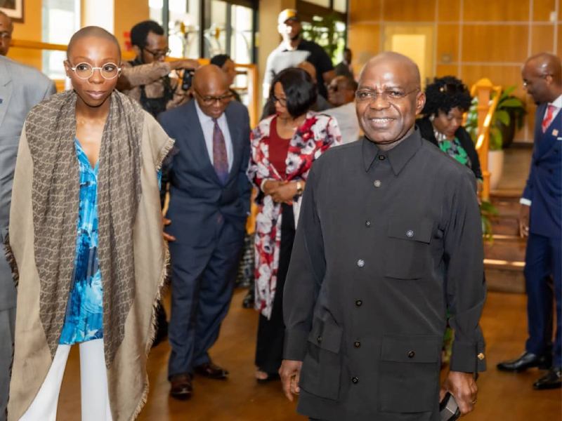 Governor Otti arriving the venue of a reception in his honour, accompanied by the Councilor of Bowie, Maryland, Roxy Ndebumadu.