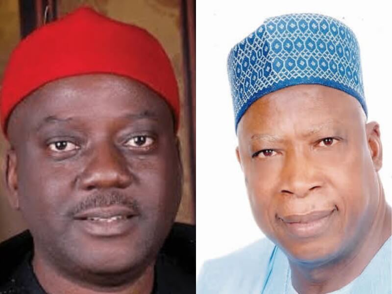 Chief Longers Anyanwu (Left) and Ex Gov Adamu Abdullahi