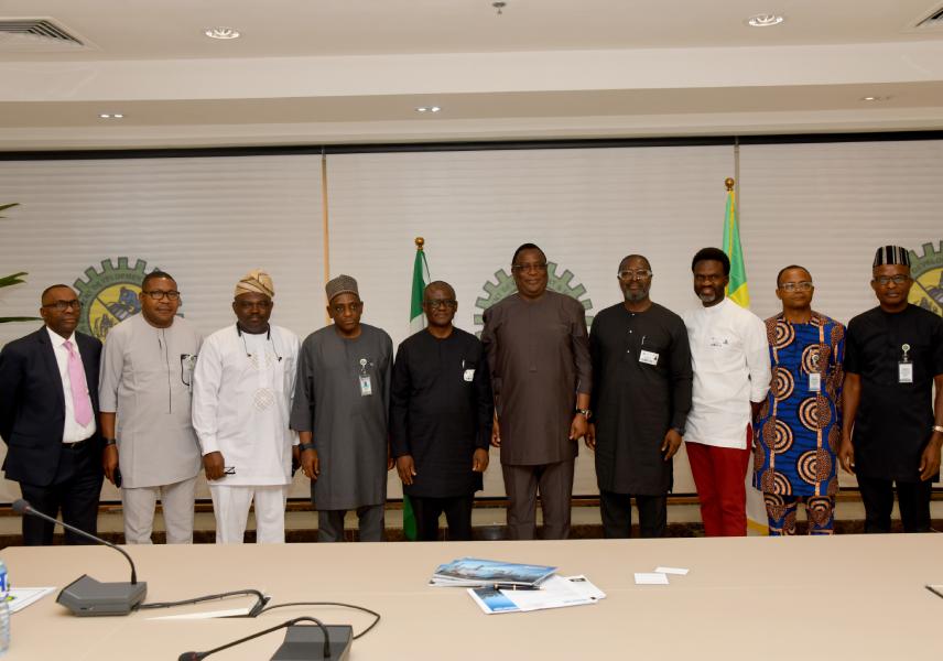 The leadership team of Dorman Long Engineering Limited with the Executive Secretary, NCDMB, Engr. Felix Omatsola Ogbe and some key officials of the Board during a courtesy visit by the Dorman Long team to the Nigerian Content Tower, Yenagoa, Bayelsa State on Wednesday.