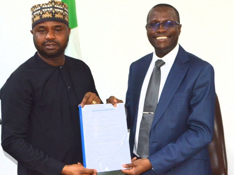ICPC Chairman, Dr Musa Aliyu Adamu, SAN (right) and FIRS boss, Dr Zacch Adedeji (left).