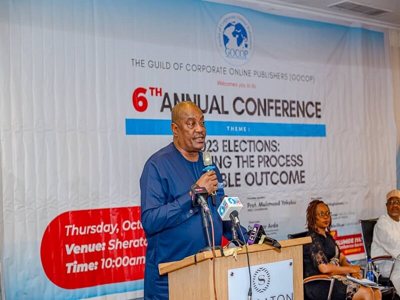 *  Dr Solomon Arase, former Inspector General of Police delivering his speech at GOCOP Conference on Thursday.