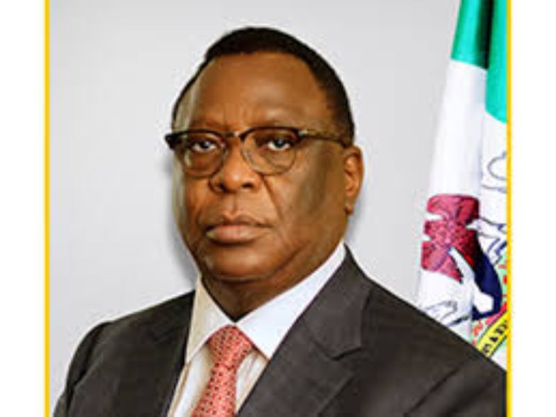 Engr. Felix Omatsola Ogbe, Executive Secretary, Nigerian Content Development and Monitoring Board, NCDMB (right) with Chief (Dr) Lemon Ikpea, Chairman and Chief Executive Officer of Lee Engineering and Construction Company (left), after the NCDMB boss visited Lee Engineering and Construction Company Limited, Warri, Delta State on Friday.