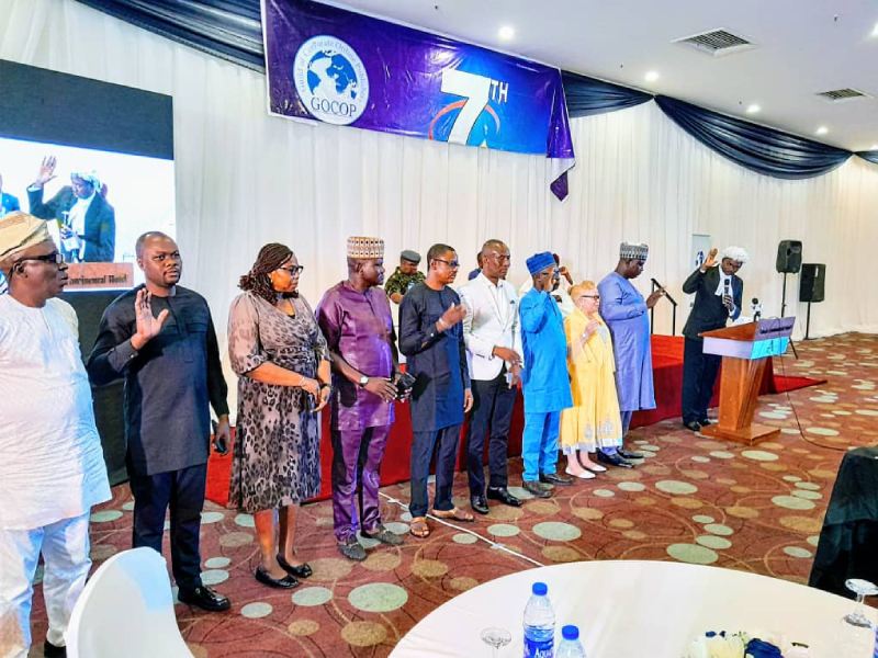 Newly Inducted Members of GOCOP Taking Their Oat of Membership on Thursday at 7th Edition of the Annual Conference held at the Abuja Continental Hotel.