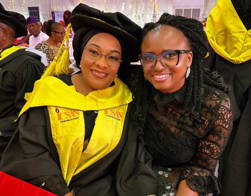 Mrs Okadigbo celebrating with the Managing Director of Shell BP.
