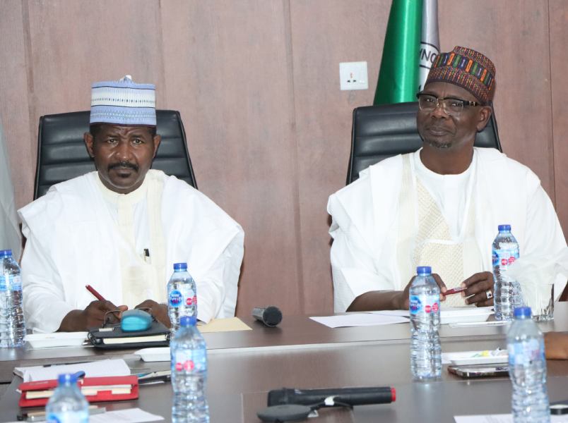 *  L-R: Dr. Bashir Gwandu, Executive Vice Chairman/CEO, National Agency for Science and Engineering Infrastructure (NASENI) and Nasarawa State Governor, Engr. Abdullahi A. Sule, when the Governor paid a courtesy visit to the NASENI Headquarters on Friday, August 18, 2023. Photo: NASENI.