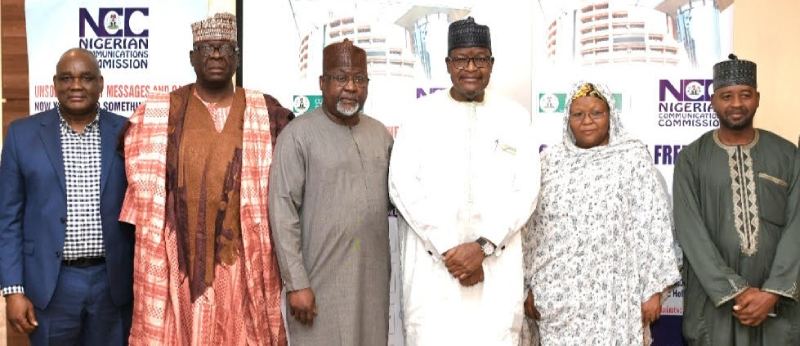 *  L-R: Director, Public Affairs, Nigerian Communications  Commission (NCC), Reuben Muoka; Chairman, Nigerian Union of Journalists, Kano Chapter, Aminu Garko; Executive Commissioner, Technical Services, NCC, Ubale Maska; Executive Vice Chairman/Chief Executive Officer, NCC, Prof. Umar Danbatta; Head,  Women and Children Department, Nasara Radio, Aisha Abdulmalik and Head of Station, Rahma Radio/TV Abuja, Nafiu Yahaya,  during an interactive session with media stakeholders in Kano at the weekend.