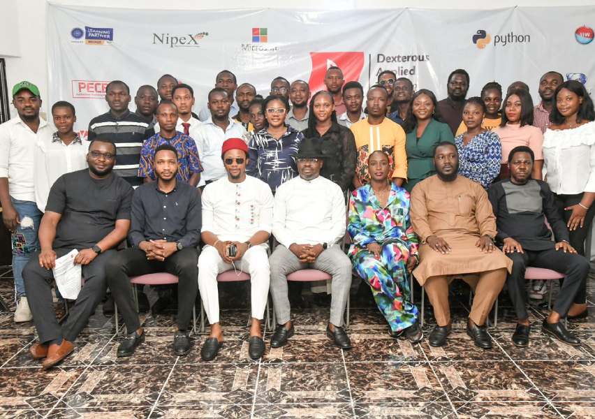 General Manager, Upstream and Monitoring, Nigerian Content Development and Monitoring Board (NCDMB), Engr. Jeff Tuatuagha with officials of Waltersmith Refining and Petrochemical Company Limited at the kick-off ceremony of Nigerian Content NC-Remedial Training Programme for young university graduates held on Friday in Port Harcourt, Rivers State.