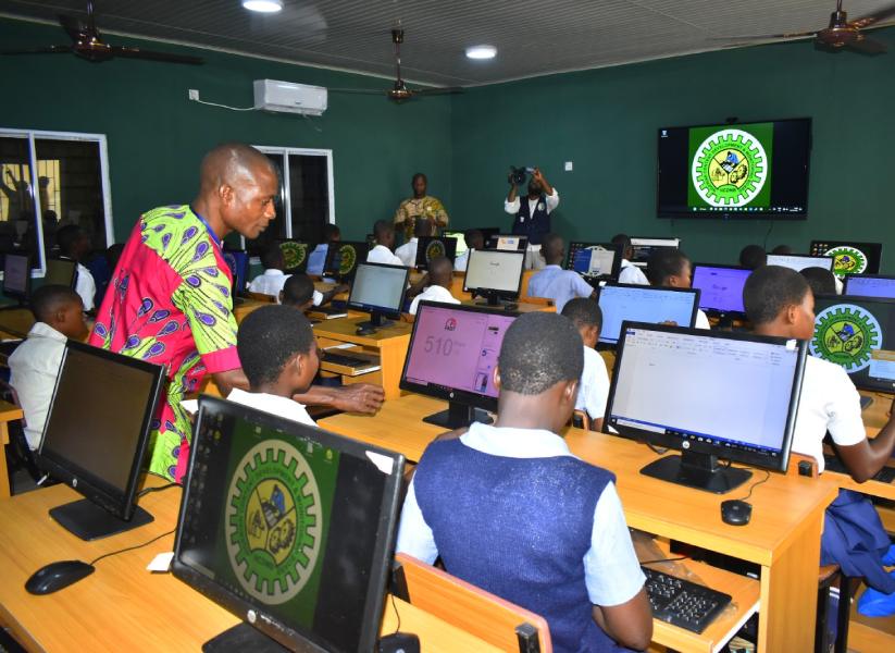 *  Fully furnished ICT Centre donated by the NCDMB at Girls High School, Ikot Ibiok, Akwa Ibom State.