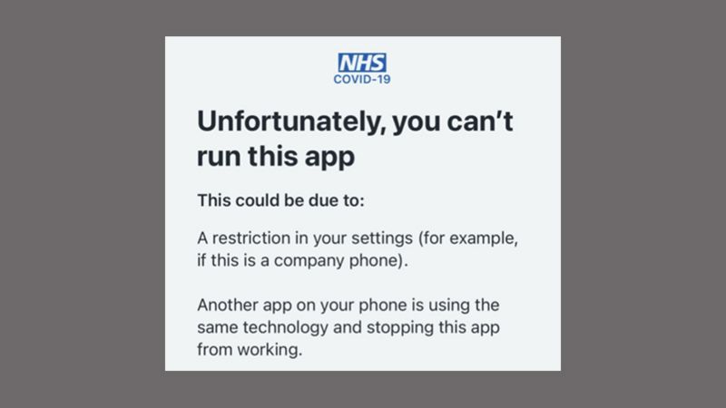 NHS app error