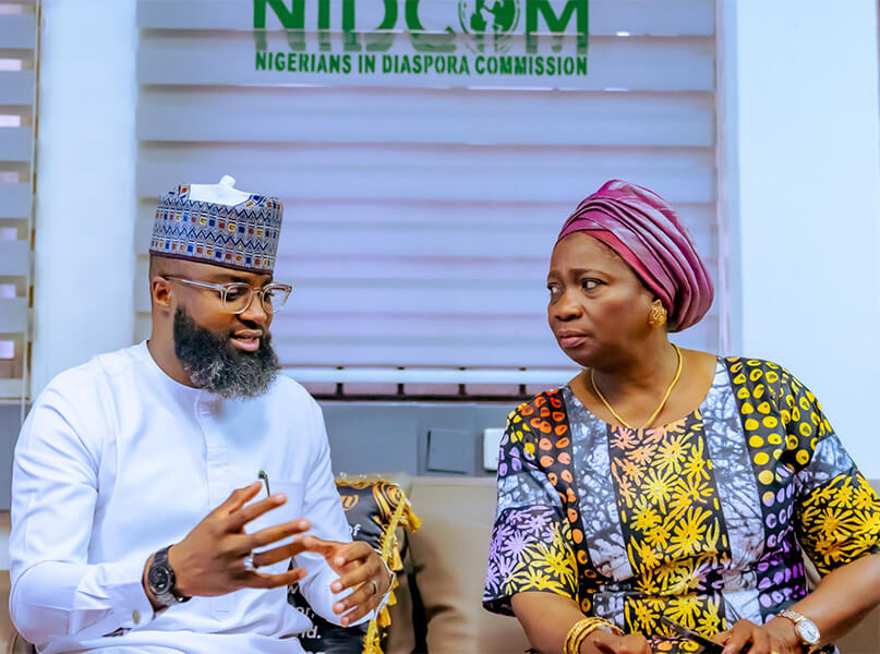 L-R:  Executive Vice Chairman/CEO, NASENI, Khalil Suleiman Halilu and Chairman/CEO, NiDCOM, Hon. Abike Dabiri-Erewa during the visit of the NASENI team to NIDCOM headquarters yesterday. 