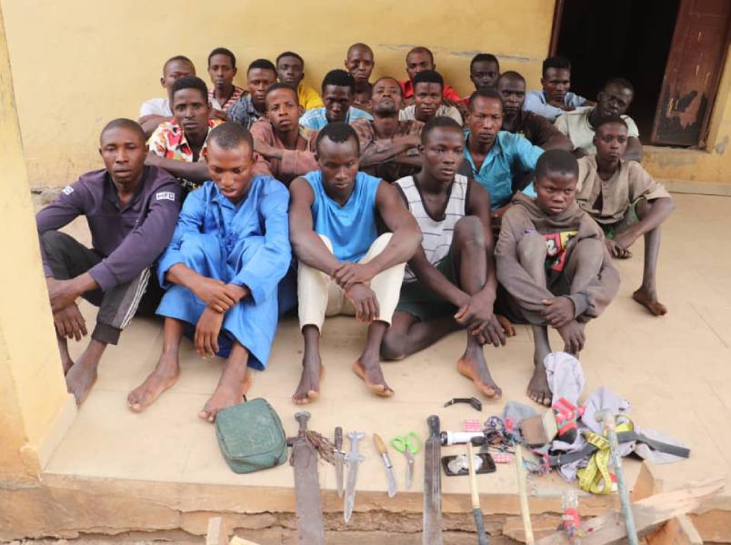 The Arrested PROTESTERS being paraded.