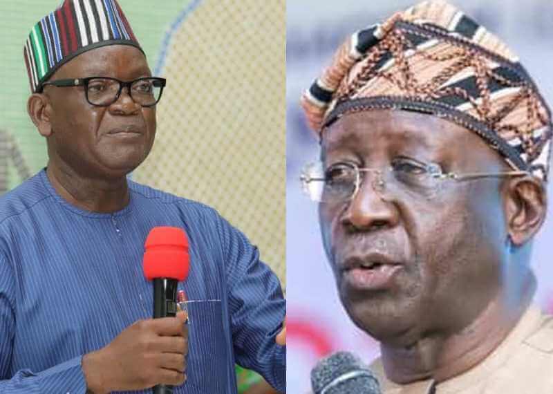 Governor Samuel Ortom (Left) and PDP Chairman Iyorchia Ayu