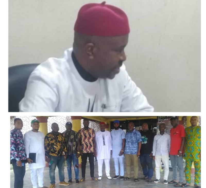  *  The Aboh Mbaise Youth Advocate Leaders during their meeting with Dr Ugorji Okechukwu Ugorji, Imo State Commissioner for Homeland Security and Vigilante Affairs, on Monday.