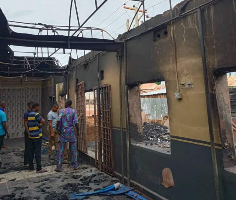 The wreckage of the burnt RCCG Church in Kontangora, Niger State.