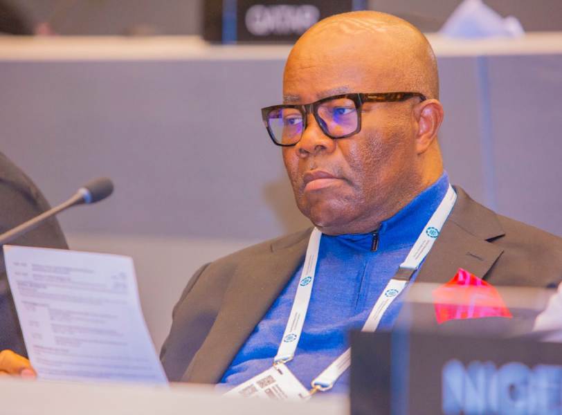 Senator Godswill Akpabio, Nigeria's Senate President at the 148th IPU Conference in Geneva, Switzerland.