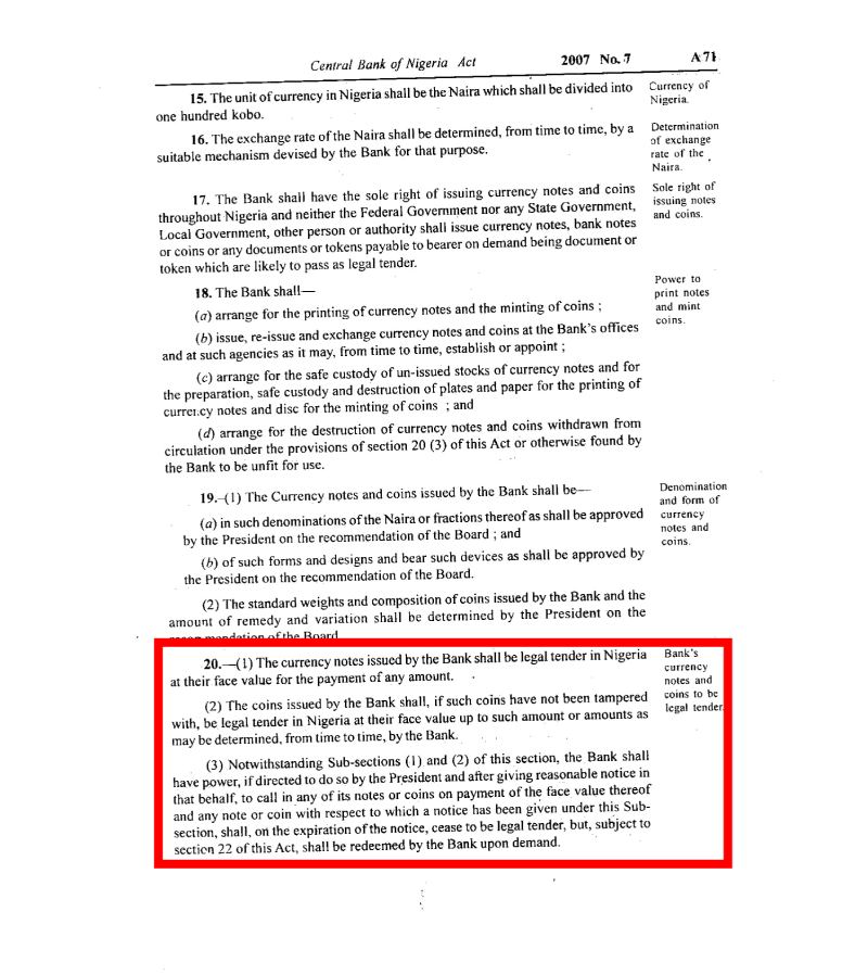 CBN ACT 2007 11