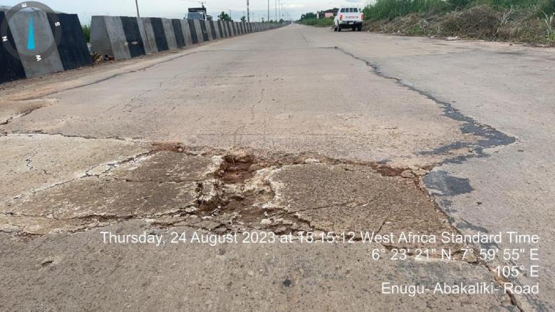 The dilapidated Enugu-Abakaliki Road