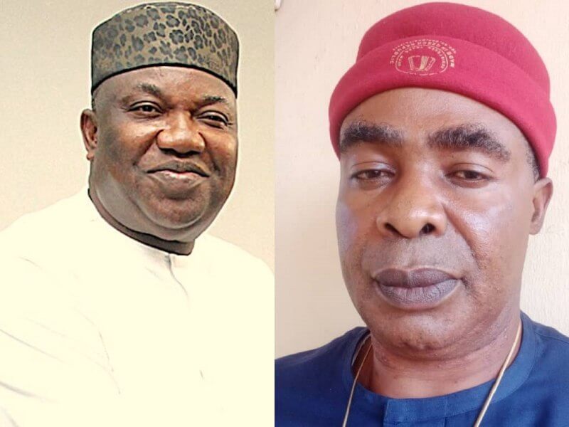 Governor Ifeanyi Ugwanyi (Left) and Chief Ozo Jude Celestine Uchechukwu (Right)