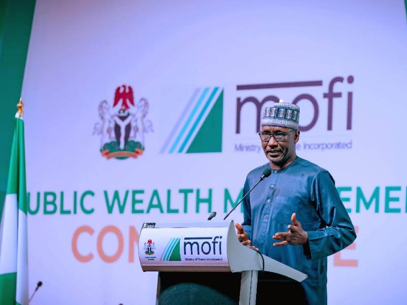 Group Chief Executive Officer of NNPC Ltd, Mr Mele Kyari, making a presentation at a conference organised by the Ministry of Finance Incorporated  (MOFI) on Public Wealth Management in Abuja... Tuesday.