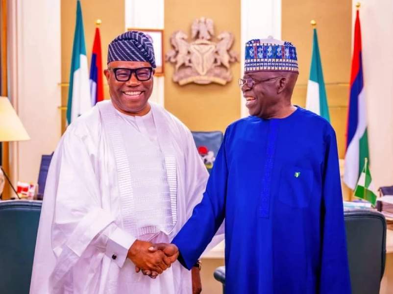 Senator Godswill Akpabio and Bola Ahmed Tinubu