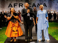 Charles Oronsaye (CEO, Africana) and Anita Asuoha (Real Warri Pikin) step out for his closing bow