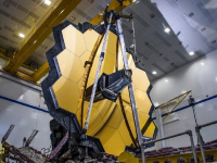 The deployable, segmented 6.5-meter primary mirror of NASA’s James Webb Space Telescope is Webb’s eye on the cosmos, and the chief reason the telescope is the largest, most powerful and complex orbital observatory ever built. Credit: Chris Gunn NASA