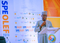 Group CEO, NNPC Ltd., Mr. Mele Kyari delivers a Keynote Address on Industry Operations during the 2024 edition of Society of Petroleum Engineers Oloibiri Lecture Series and Energy Forum (SPE OLEF) held in Abuja, on Thursday