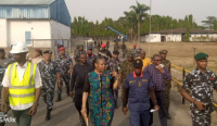 Mrs Agatha Nnaji, Group Managing Director of Geometric Power and Aba Power Limited (middle) leading a team of top security officers and Abia government officials on security inspection tour of the power plantsbto be commissioned on Monday.