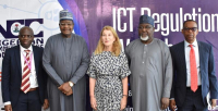*  L-R: Country Manager and Managing Director, LM Ericsson Nigeria Limited, Peter Ogundele; Executive Vice Chairman/Chief Executive Officer, Nigerian Communications Commission (NCC), Prof. Umar Danbatta; Swedish Ambassador to Nigeria-Ghana and Cameroon, Annika Hahn; Executive Commissioner, Technical Services, NCC, Ubale Maska and Director, Special Duties, NCC, Dr. Ikechukwu Adinde at the workshop engagement for regulators in the West African region organized by Ericsson and Swedish Programme for ICT in Developing and Emerging Regions (SPIDER) at the NCC’s Annex Office, Mbora, Abuja.