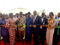 Front view of the Commissioning of Learning Centre and Digital Library donated by SNEPCo, with support from the Nigerian Content Development and Monitoring Board (NCDMB) at the Niger Delta University (NDU), Amassoma, Bayelsa State.