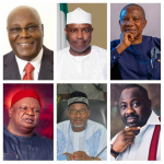 PDP Presidential aspirants: Anyim Pius Anyim, Gov Bala Mohammed, Dele Momodu, Atiku Abubakar, Gov Aminu Waziri and Mazi Sam Ohuabunwa.