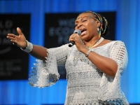 South African Singer Yvonne Chaka Chaka : Doing Her Thing On Stage.