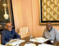 The disputed picture of Nigeria's President Bola Ahmed Tinubu and Rwanda's President Paul Kagame at a private lunch in Paris, discussing world affairs and advancing Africa.