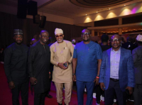 * L-R:  Ibrahim Sule, Technical Assistant to Director, Monitoring, and Evaluation, Nigerian Content Development and Monitoring Board (NCDMB); Deputy Manager, Media & Publicity, NCDMB, Mr. Obinna Ezeobi; Director, Monitoring and Evaluation, NCDMB;  Mr. Akintunde Adelana; Deputy Manager Stakeholder Management, Engr. Mofe Megbele and Director Corporate Services, (NCDMB), Mr. Patrick Daziba Obah.